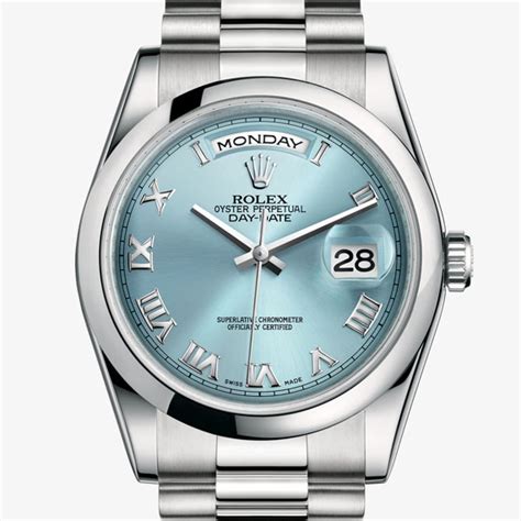 rolex date date blue face|Rolex platinum day date price.